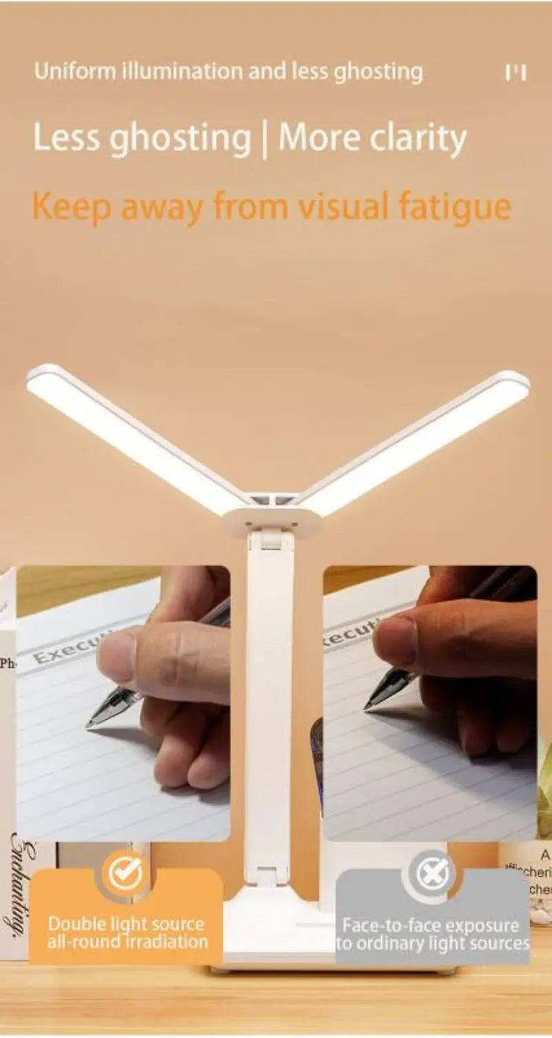 LED Desk Lamp Touch Dimming Table Lamp USB Charging Foldable With Pen Holder Night Light For Bedroom Student Study Reading