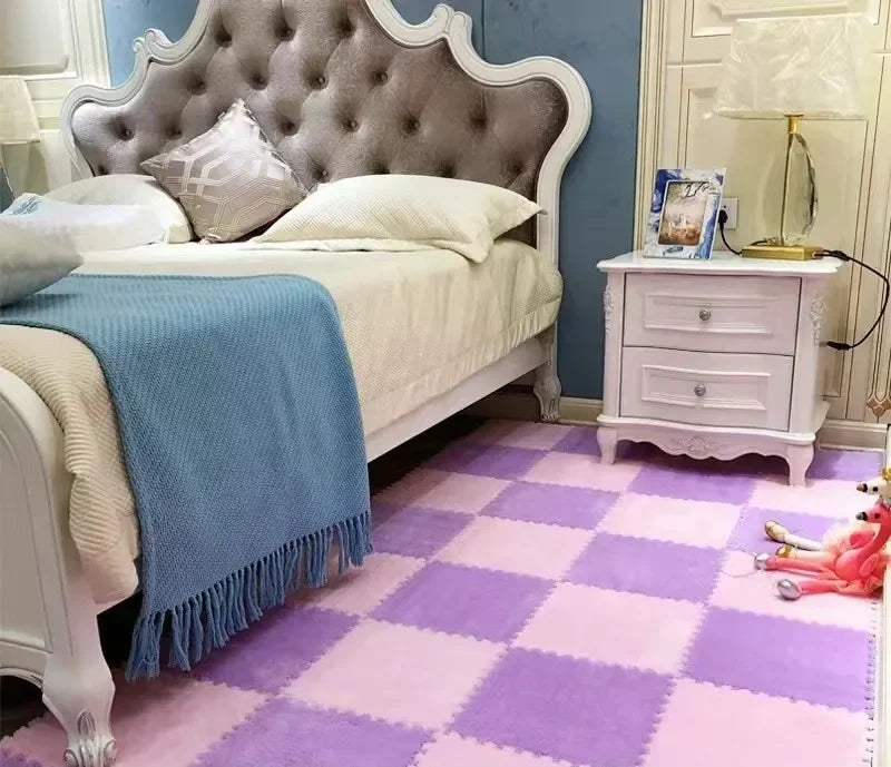 30*30cm Plush Rugs Bedroom Bedside Patchwork Carpets Window Cushion Ins Style Foam Cushion Cut Remove and Wash Patchwork Mats