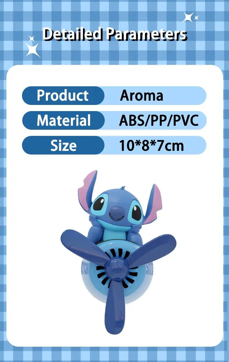 Stitch Kawaii Car Aroma Outlet Decoration Male Fragrance Accessories Ornaments Air Conditioning Mouth Perfume Hot Sale