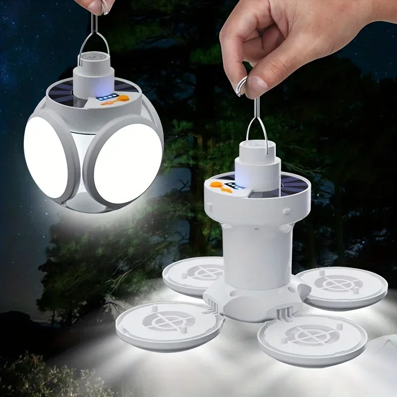 Solar Rechargeable Camping Lantern Light,Portable LED Flashlight,Outdoor Hanging Lamp,Hook,Multi Angle Lighting,Camping Fishing