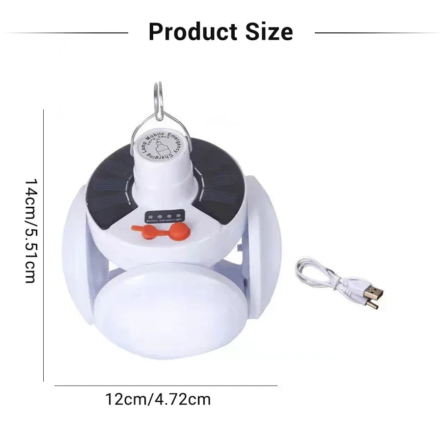 Solar Rechargeable Camping Lantern Light,Portable LED Flashlight,Outdoor Hanging Lamp,Hook,Multi Angle Lighting,Camping Fishing