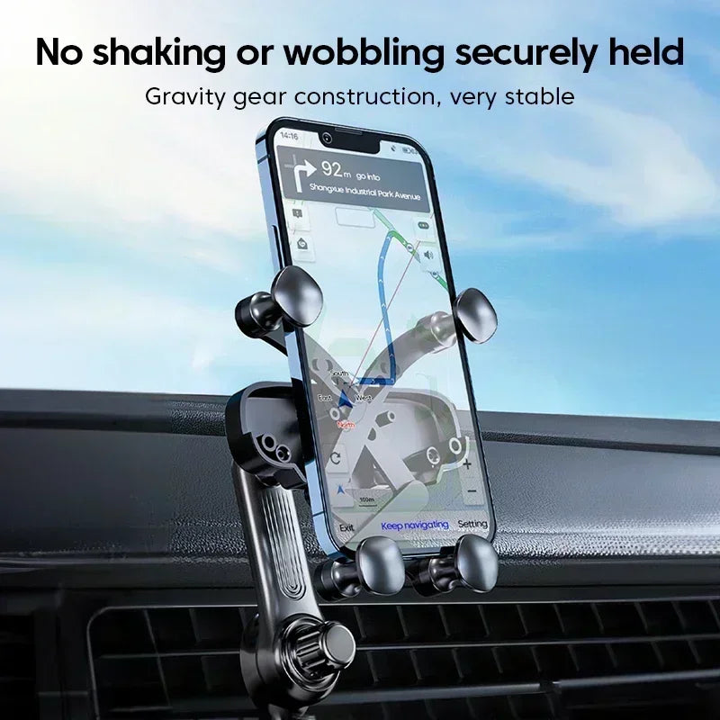 NEW Gravity Car Phone Holder ABS Phone Mount Cell Phone Holde GPS Support Vents Clip Mount Stand Extension Rod Car Gadgets