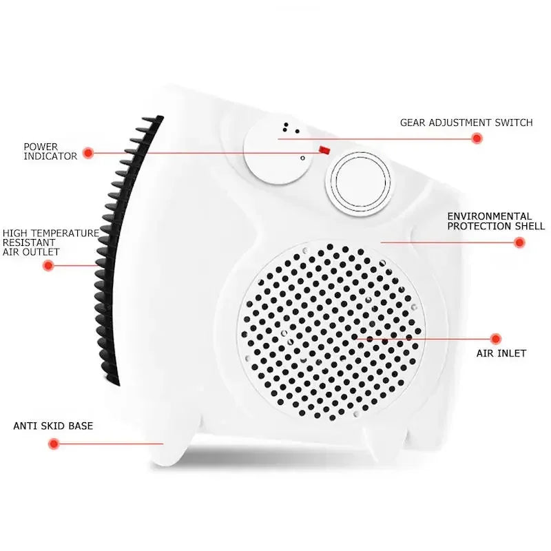 Portable Electric Heater Automatic Temperature Control Desktop Mini Fan Bedroom Heating Fast Heater Electric Air Heater Fan