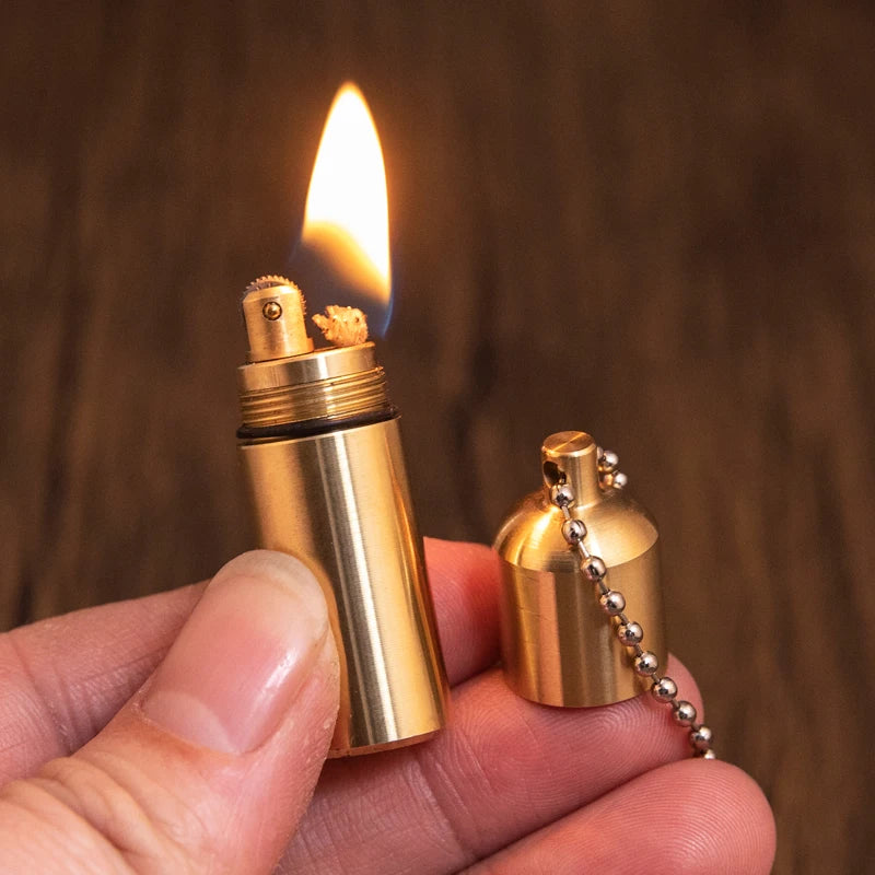 Retro Vintage Mini Kerosene Lighter Portable Personality Gasoline Lighter Gadgets Pendant 55*17MM