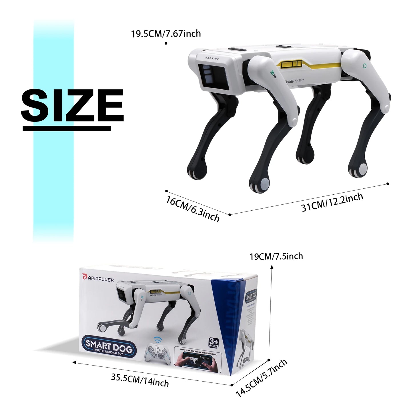AI Simulation Robot Dog Intelligent Machine Dog Voice Command APP Control Programming Interactive Performs Acrobatics Robot Dog