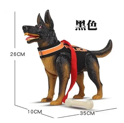 Electric toy dog can bark when walking, children's boy toy simulation plastic police dog