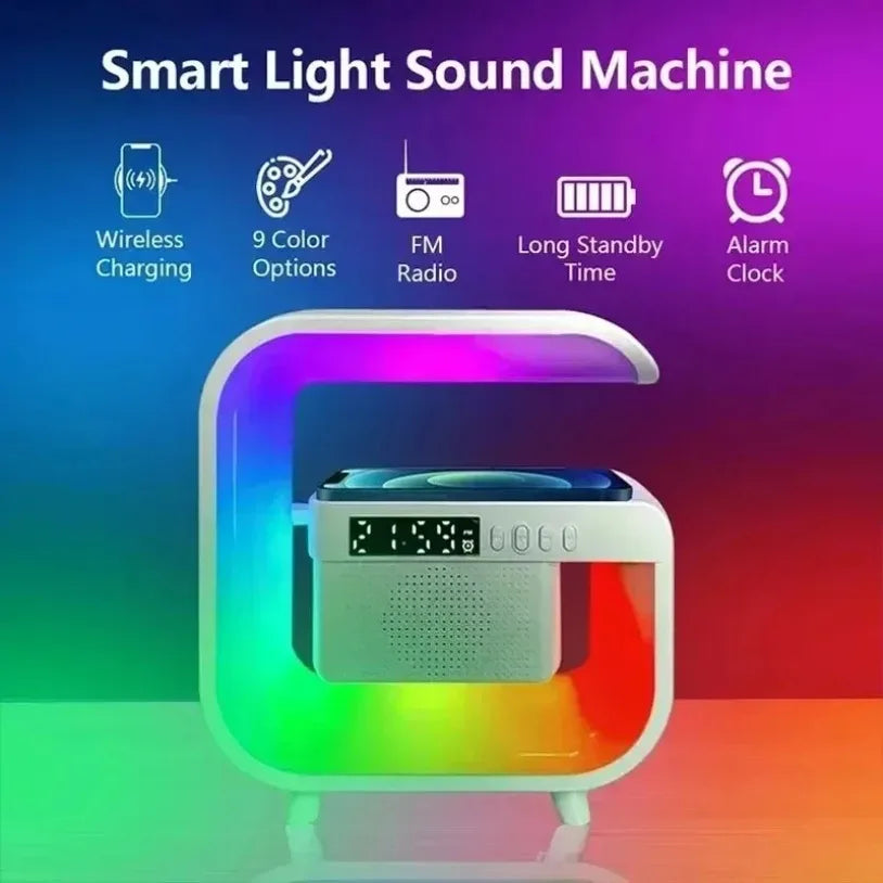 Bluetooth speaker wireless charging RGB compatible with iPhone, Samsung, Xiaomi 15W fast charging stand pad