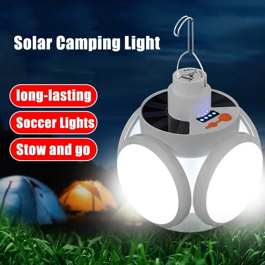 Solar Rechargeable Camping Lantern Light,Portable LED Flashlight,Outdoor Hanging Lamp,Hook,Multi Angle Lighting,Camping Fishing