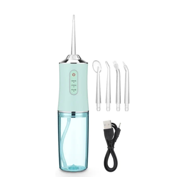 Oral Irrigator kit Portable Dental Water Flosser USB Rechargeable Water Jet Floss Tooth Pick 4 Tip 220ml 3 Modes IPX7 1400rpm