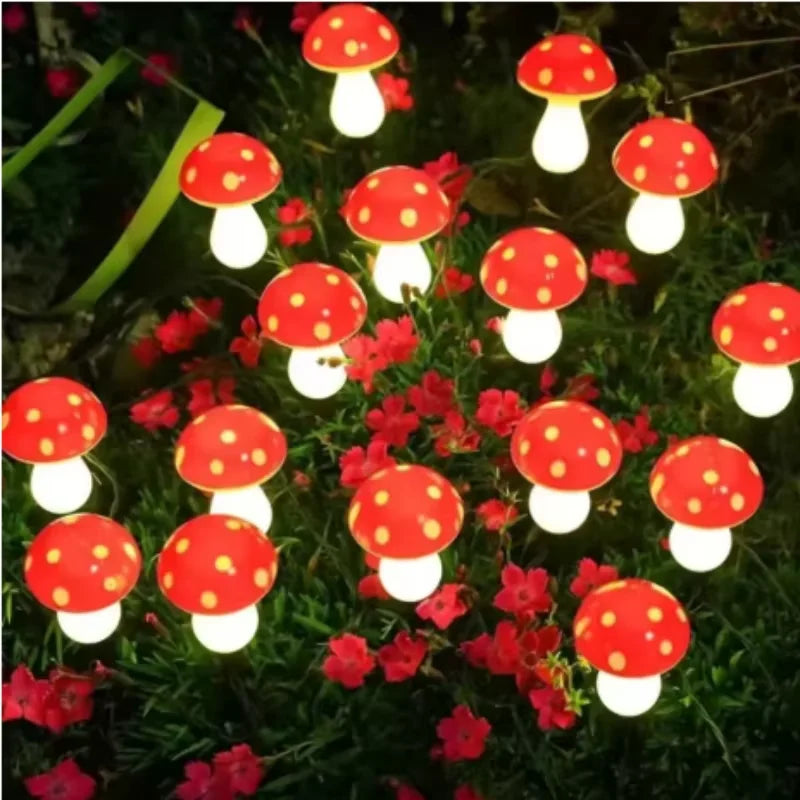 8-Piece LED Garden Mushroom Lights, Solar-Powered Outdoor Landscape Lights, Lawn & Garden Pathway Decorative Lights
