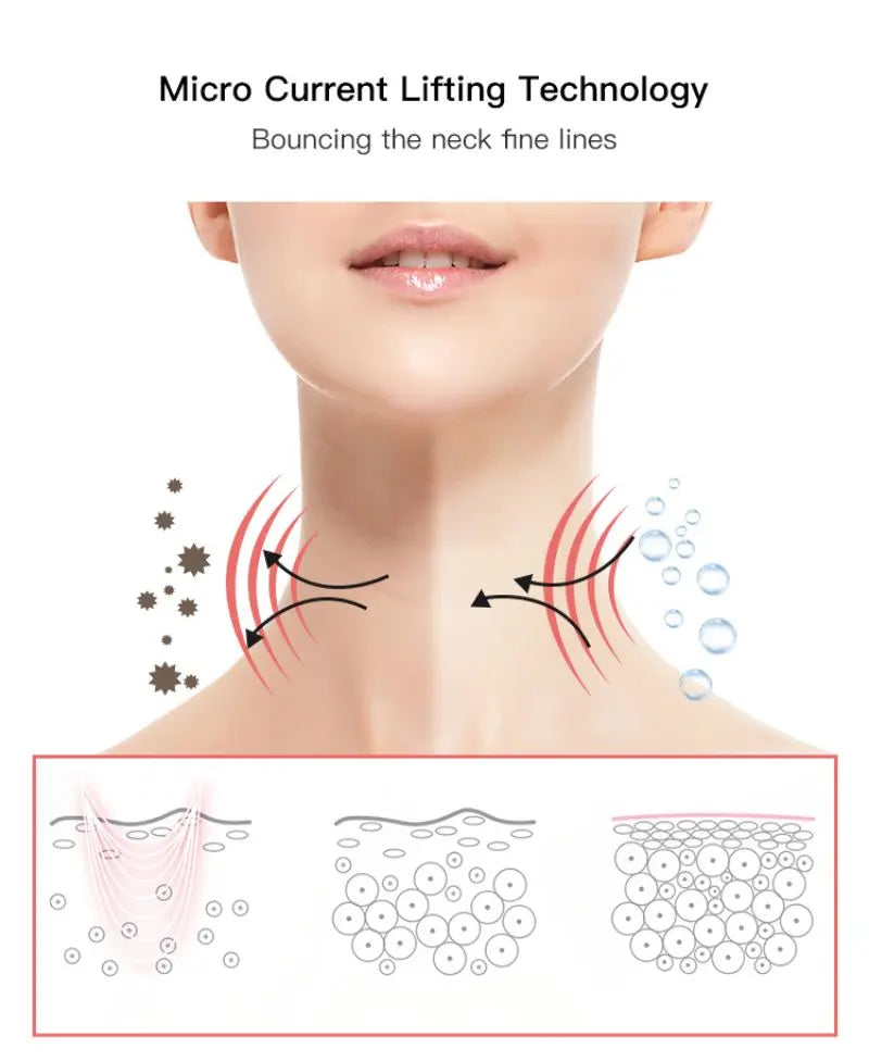 Neck Facial Lifting Device Ems Neck Face Lifting Massager Microcurrent Face Massager Led Photon Therapy Anti Wrinkle Beauty Tool