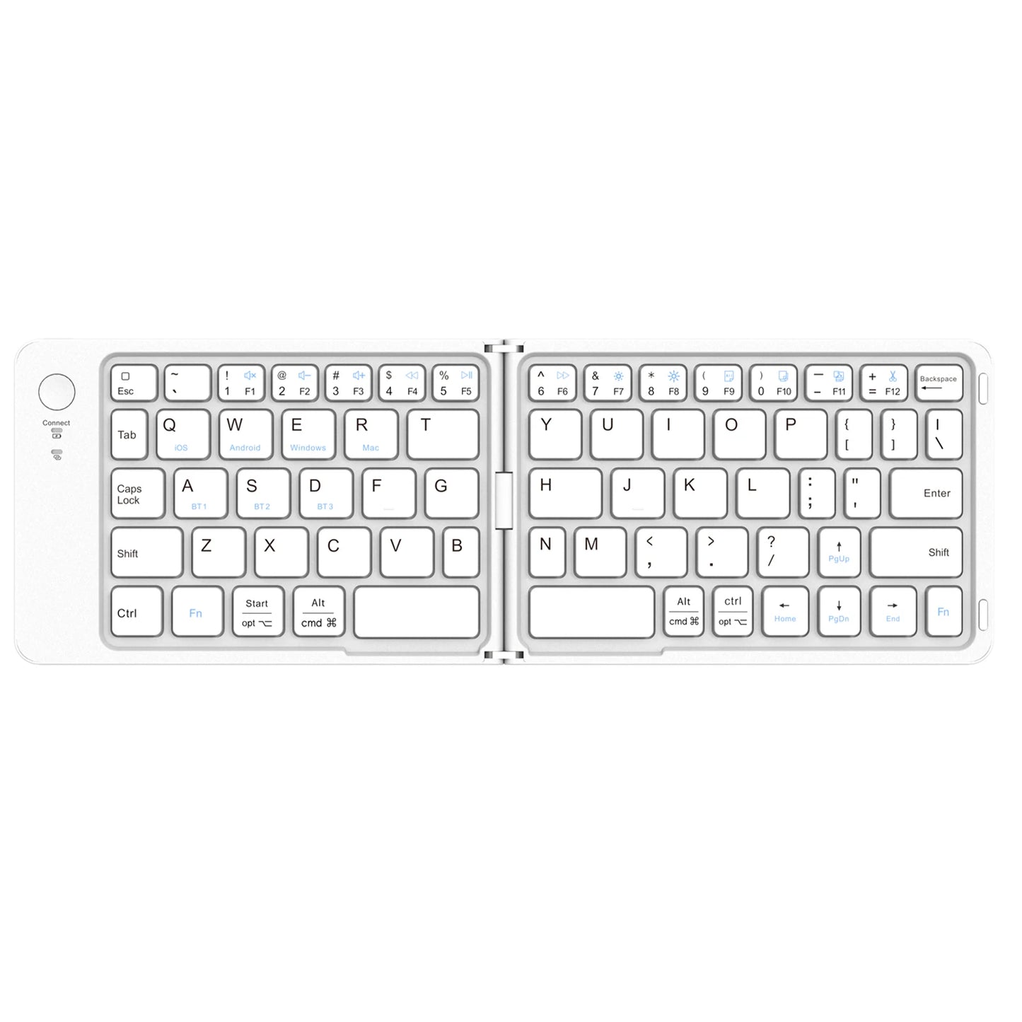 Portable BT Key Pad Magnetic Lock Ultra-Thin Folding Keyboards Type-C Charging Travel Wireless Keyboards for Smartphone/Tablet