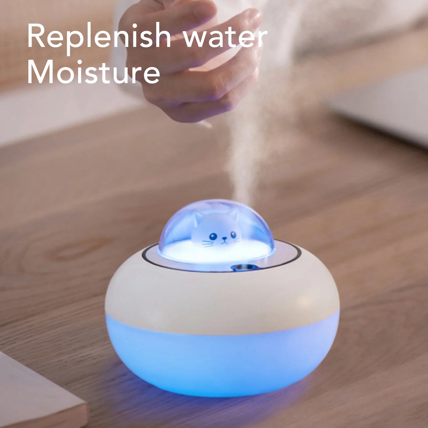 Humidifier  Humidifier Cute Cat Sculpture Portable Quiet Desktop Air Humidifier for Home  USB Plug in  Humidifier