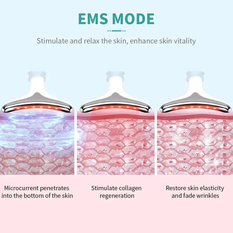 Neck Facial Lifting Device Ems Neck Face Lifting Massager Microcurrent Face Massager Led Photon Therapy Anti Wrinkle Beauty Tool