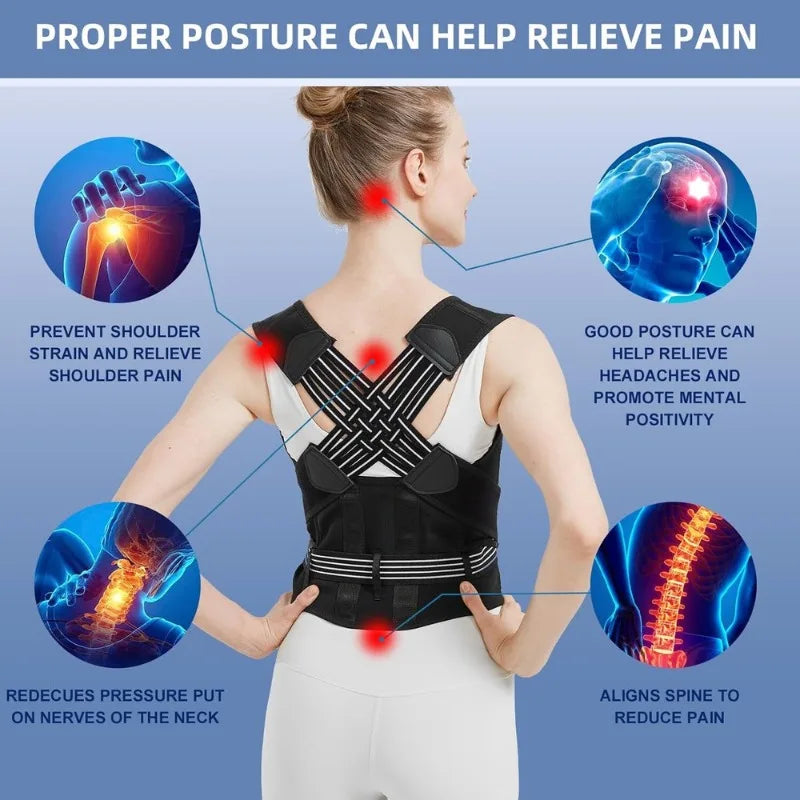 Ajustable Back Support Posture Corrector for Females Gym Rehabilitationequipment Yoga Back Belts Corset Lumbar Shoulders
