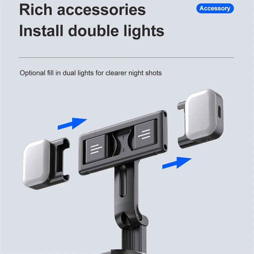 Portable Fill Light for Selfie Stick All Round Rotation Multi Ports for 1/4 Screw Cameras Magic Arm Live Broadcast Mobile Phone