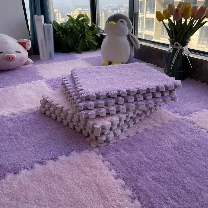 30*30cm Plush Rugs Bedroom Bedside Patchwork Carpets Window Cushion Ins Style Foam Cushion Cut Remove and Wash Patchwork Mats