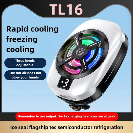 Mobile Phone Backclip Heat Sink Semiconductor Digital Display Cooling Radiator Live Streaming Artifact Game Cooler For Iphone 16