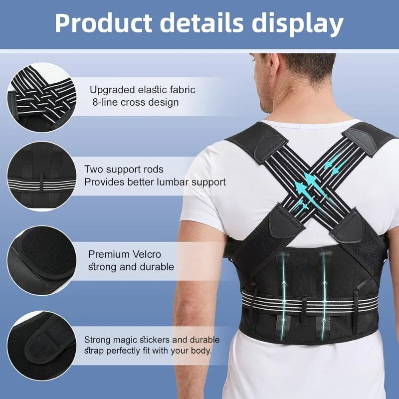 Ajustable Back Support Posture Corrector for Females Gym Rehabilitationequipment Yoga Back Belts Corset Lumbar Shoulders