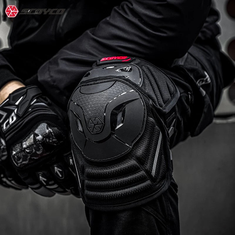 SCOYCO Motorcycle Knee Pads Motorbike Riding Guards Protection Equipment Gear Motocross MTB Bike Joelheira Kneepad Safety Guards