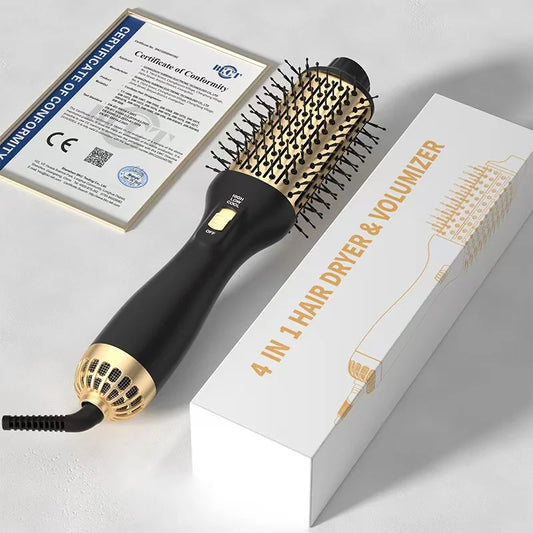 4-in-1 Travel Dual Voltage Hair Dryer Brush Blow Dryer Brush,Portable 2 inch Mini Hot Air Brush,Travel Hair Styler/Volumizer/Str