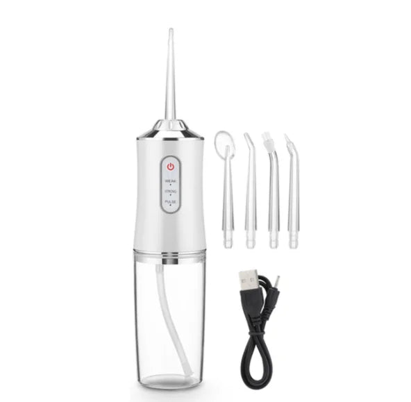 Oral Irrigator kit Portable Dental Water Flosser USB Rechargeable Water Jet Floss Tooth Pick 4 Tip 220ml 3 Modes IPX7 1400rpm