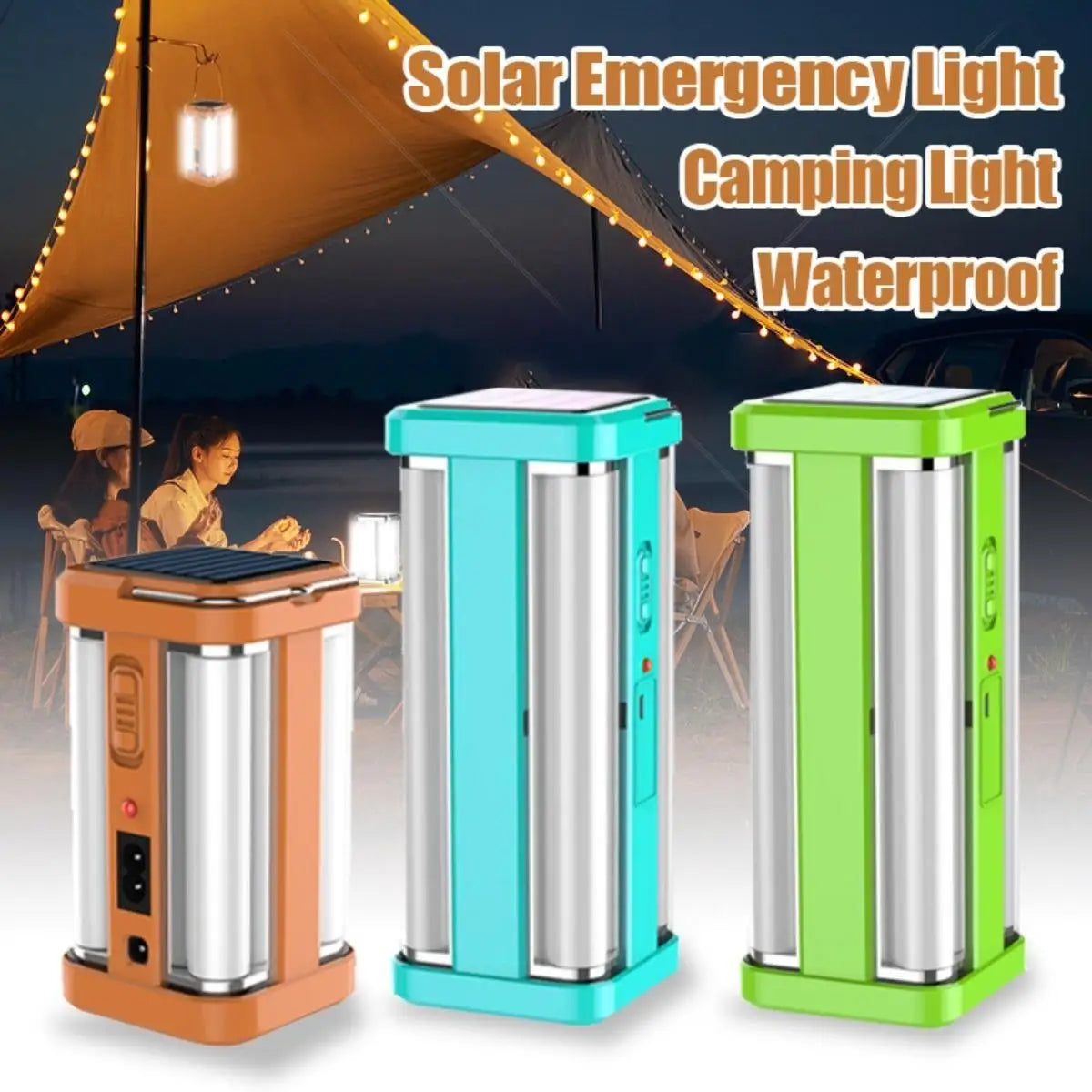 LED Solar Camping Light 2 Mode Flashlight Multipurpose Rechargeable Portable Waterproof Tent Lantern Lampu