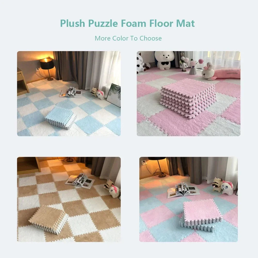 30*30cm Plush Rugs Bedroom Bedside Patchwork Carpets Window Cushion Ins Style Foam Cushion Cut Remove and Wash Patchwork Mats