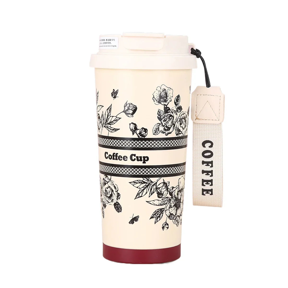 500ml Stainless Steel Double Wall Vacuum Insulated Travel Mug with Portable Thermal Coffee Cup, Double Drink Coffee Thermos Cup