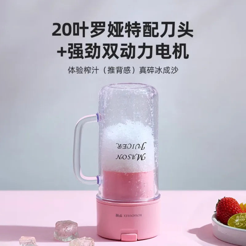 Wireless Electric Juicer Cup Portable 400ml Nordic Green for Juice Milkshake Crushed Ice Mixing Mason Cup