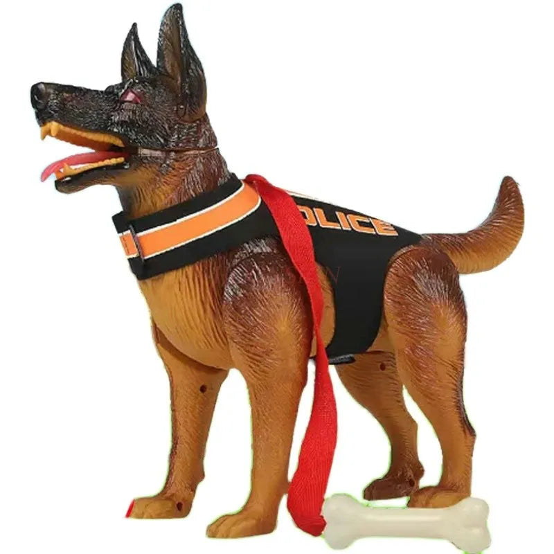 Electric toy dog can bark when walking, children's boy toy simulation plastic police dog