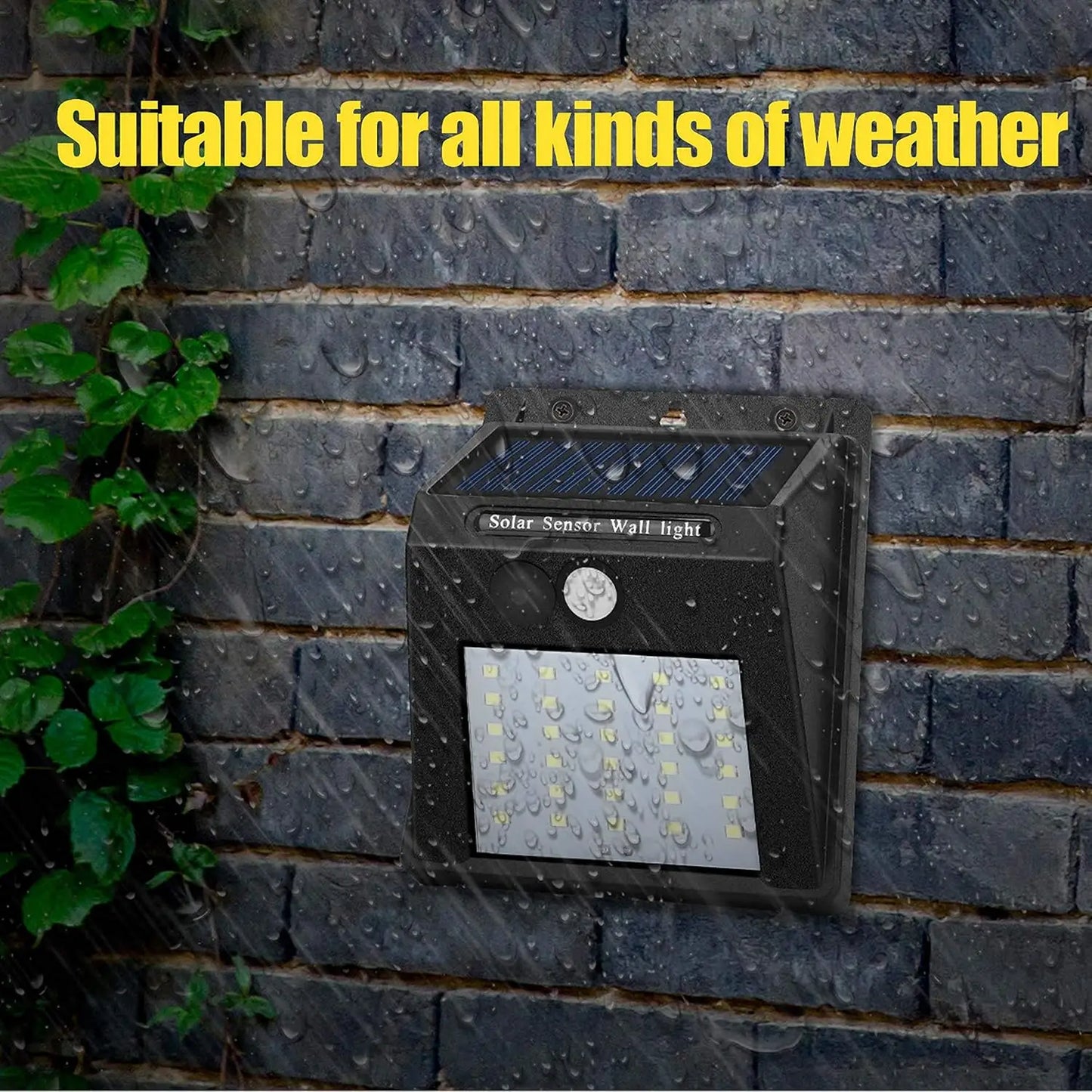 Solar Lights Outdoor, Solar Motion Sensor Outdoor Lights with 3 Lighting Modes, IP65 Waterproof Solar Fence Lights