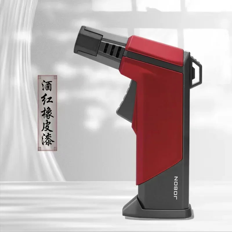 New JOBON Strong Blue Flame Spray Gun Inflatable Lighter Fire Lock Anti Slip Base Gas Lighter Outdoor BBQ Kitchen Cigar Lighters