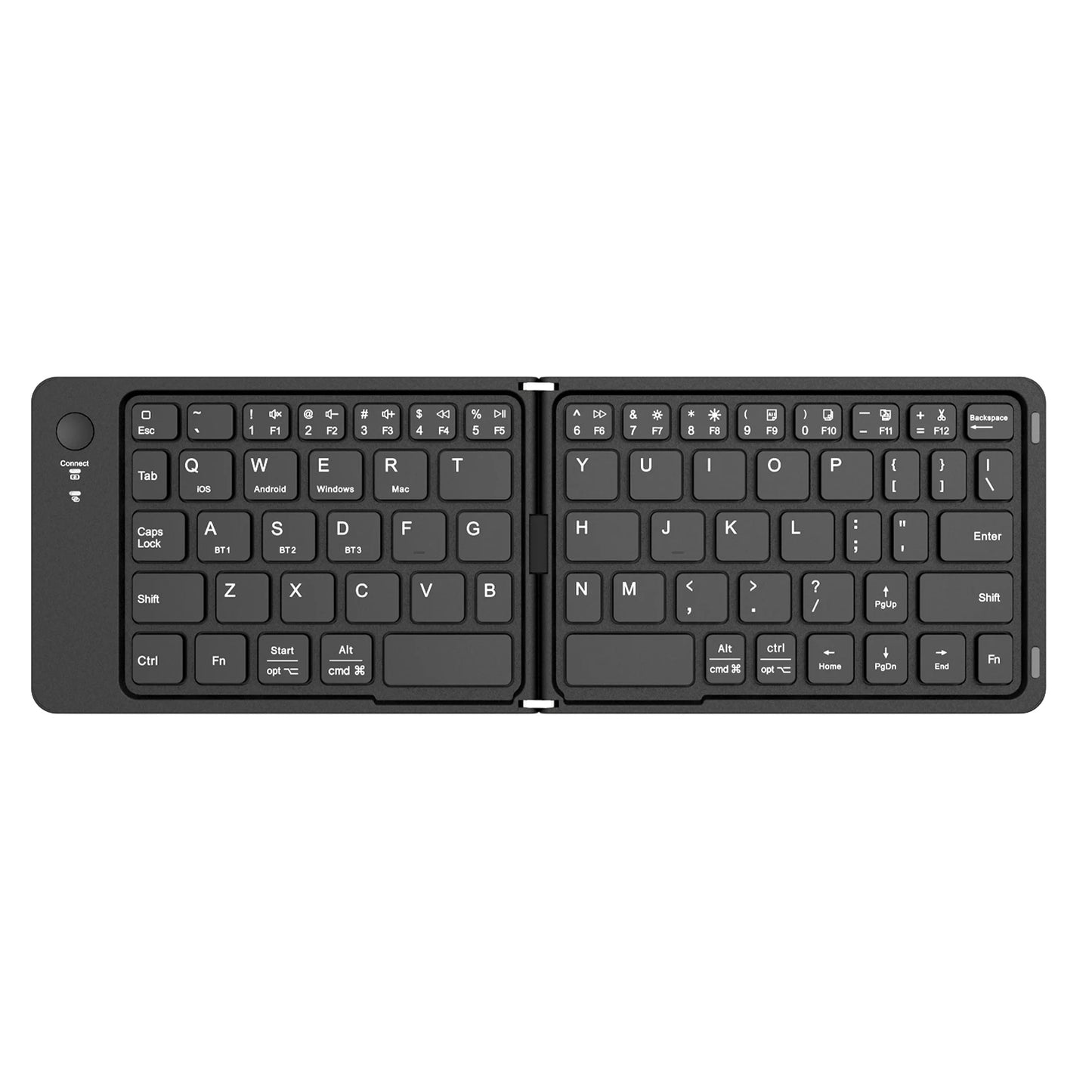 Portable BT Key Pad Magnetic Lock Ultra-Thin Folding Keyboards Type-C Charging Travel Wireless Keyboards for Smartphone/Tablet