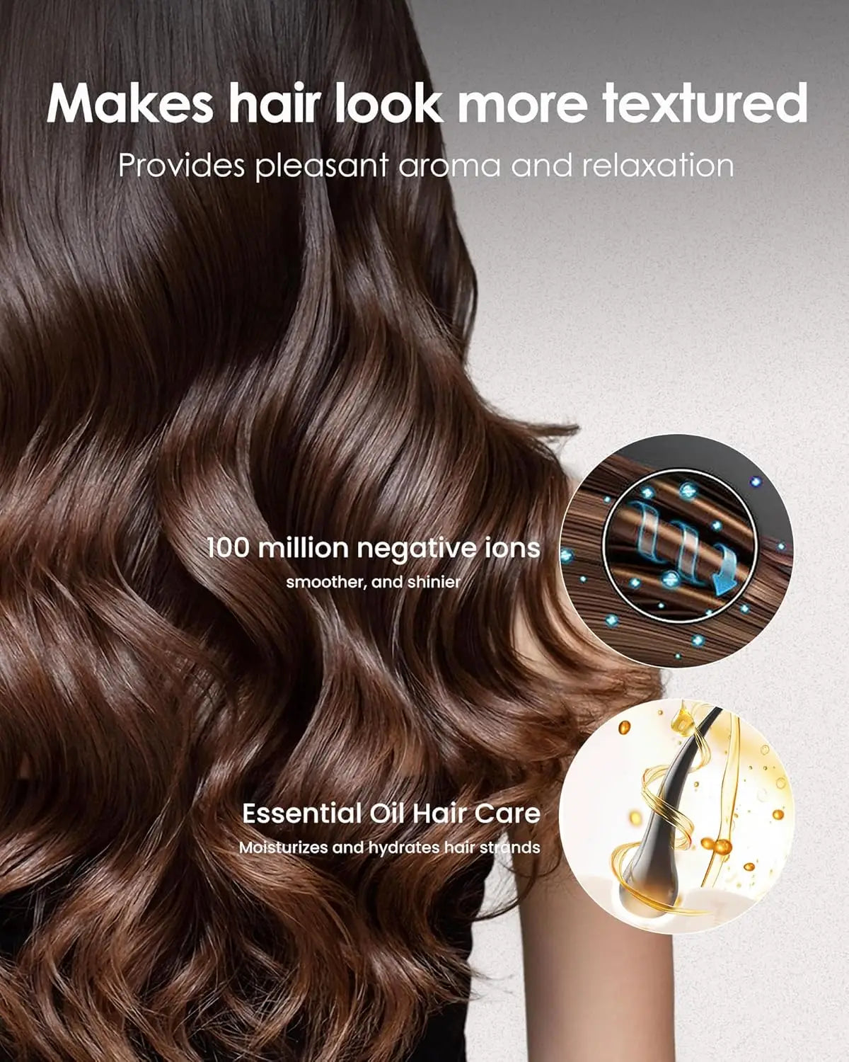 1.25 Inch Rotating Curling Iron for Effortless Waves and Beach Curls, Auto Hair Curler with 60M Ions Anti-Scald, Fast Heating fo