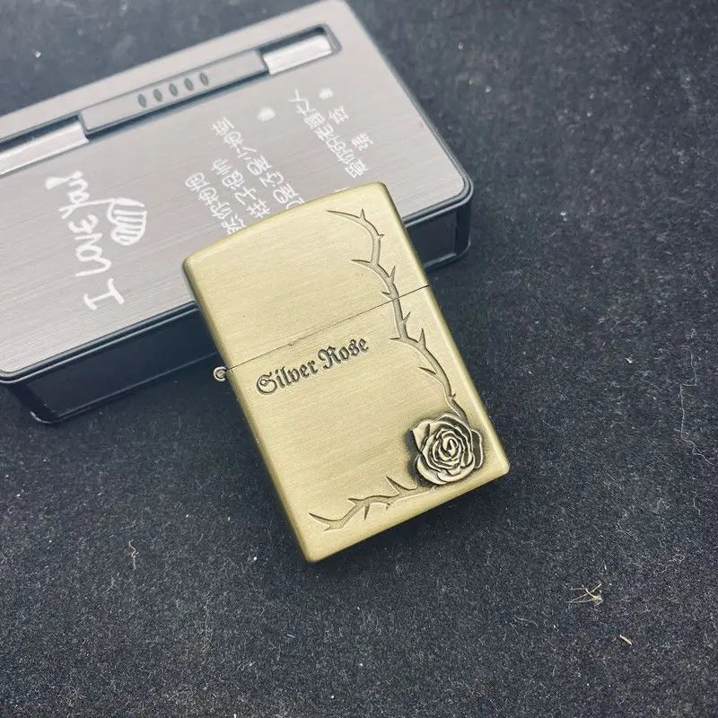 New Creative Embossed Grinding Wheel Fuel Lighter, Classic Windproof Lighter, Cigarette Accessories, Men's Gift