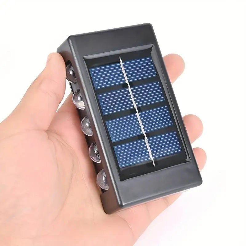 Solar Fence Lights Outdoor Wall Sconce Light LED Up and Down Waterproof Dusk to Dawn Lighting for Deck Stair Patio Yard