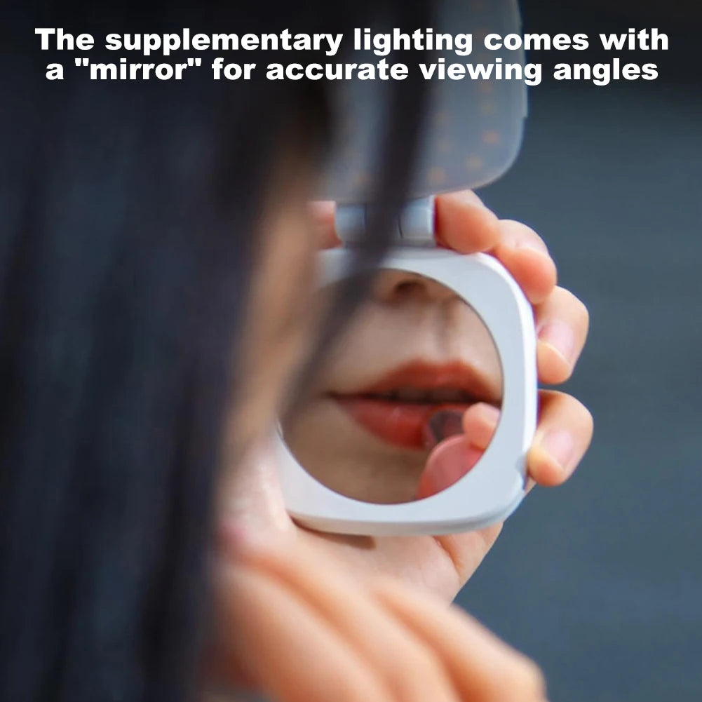 Magnetic Phone Selfie Light Mobile Phone Fill Light with Mirror Pocket Light Folding LED Phone Fill Light for Makeup Photography