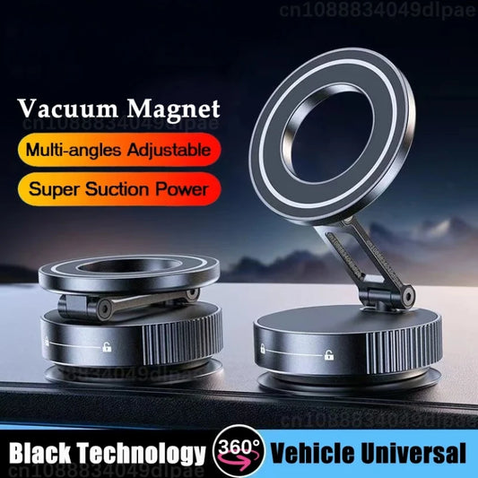 Vacuum Magnet Bracket Stand 360° Adjustment Design Strong Adsorption Magnetic Foldable Phone Holder Car Mount Suction Cup