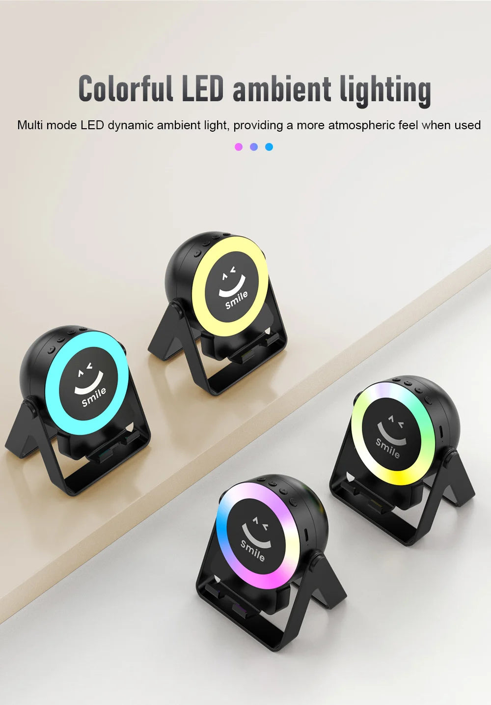 New Wireless Sensing Bracket Audio Bedroom Technology Sense E-sports Rechargeable LED Atmosphere Breathing Light Bluetooth Audio