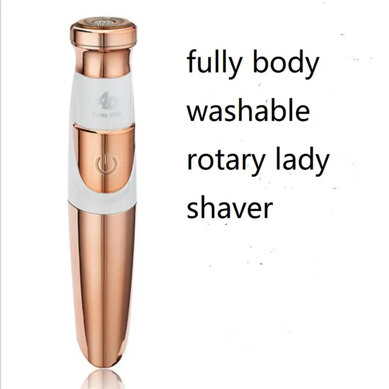 Portable electric women's shaver, bikini area and leg hair removal, foil blade shaver