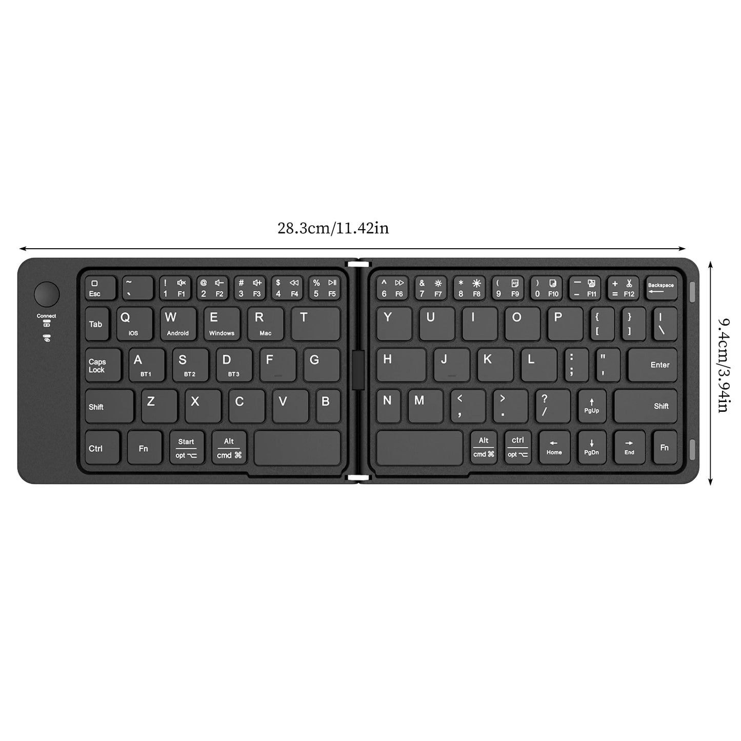 Portable BT Key Pad Magnetic Lock Ultra-Thin Folding Keyboards Type-C Charging Travel Wireless Keyboards for Smartphone/Tablet