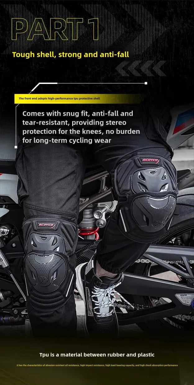 SCOYCO Motorcycle Knee Pads Motorbike Riding Guards Protection Equipment Gear Motocross MTB Bike Joelheira Kneepad Safety Guards