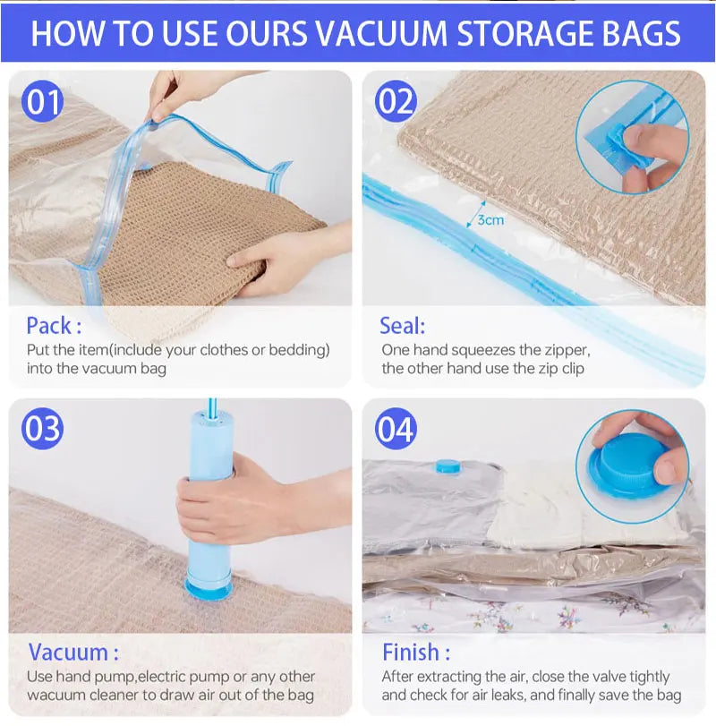 Thickened Vacuum Compression Bag Transparent Quilt Vacuum Bag Storage Bag Household Clothing Storage And Sorting Bag