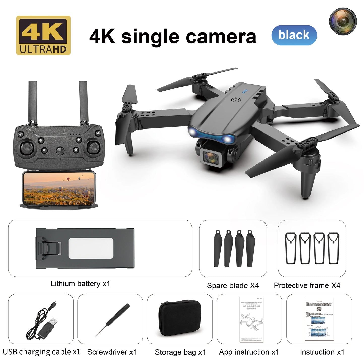 New E99 K3 Mini Drone 4K Pro HD Dual Camera High Hold Mode with WiFi FPV Foldable Aerial Photography RC Quadcopter Helicopter