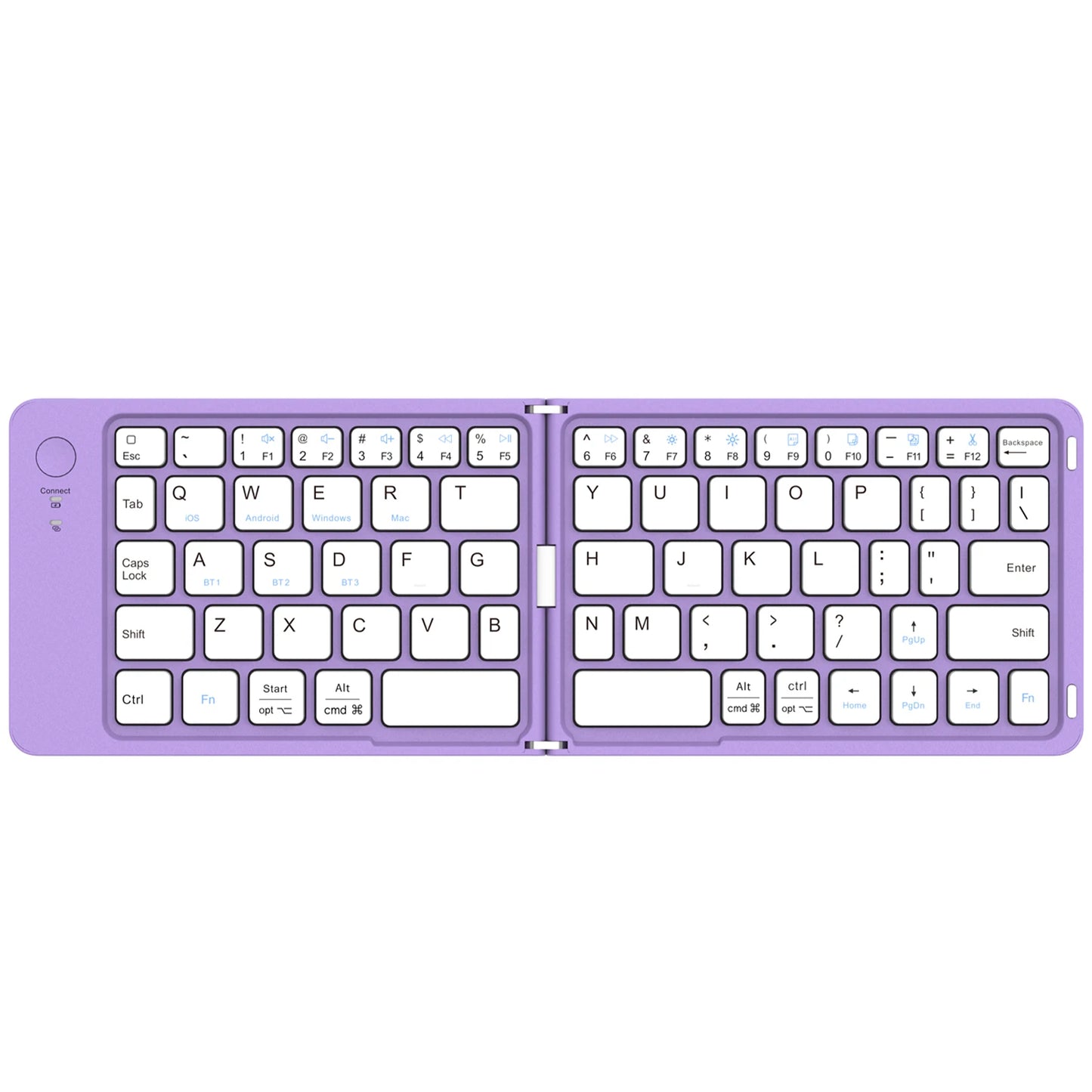 Portable BT Key Pad Magnetic Lock Ultra-Thin Folding Keyboards Type-C Charging Travel Wireless Keyboards for Smartphone/Tablet