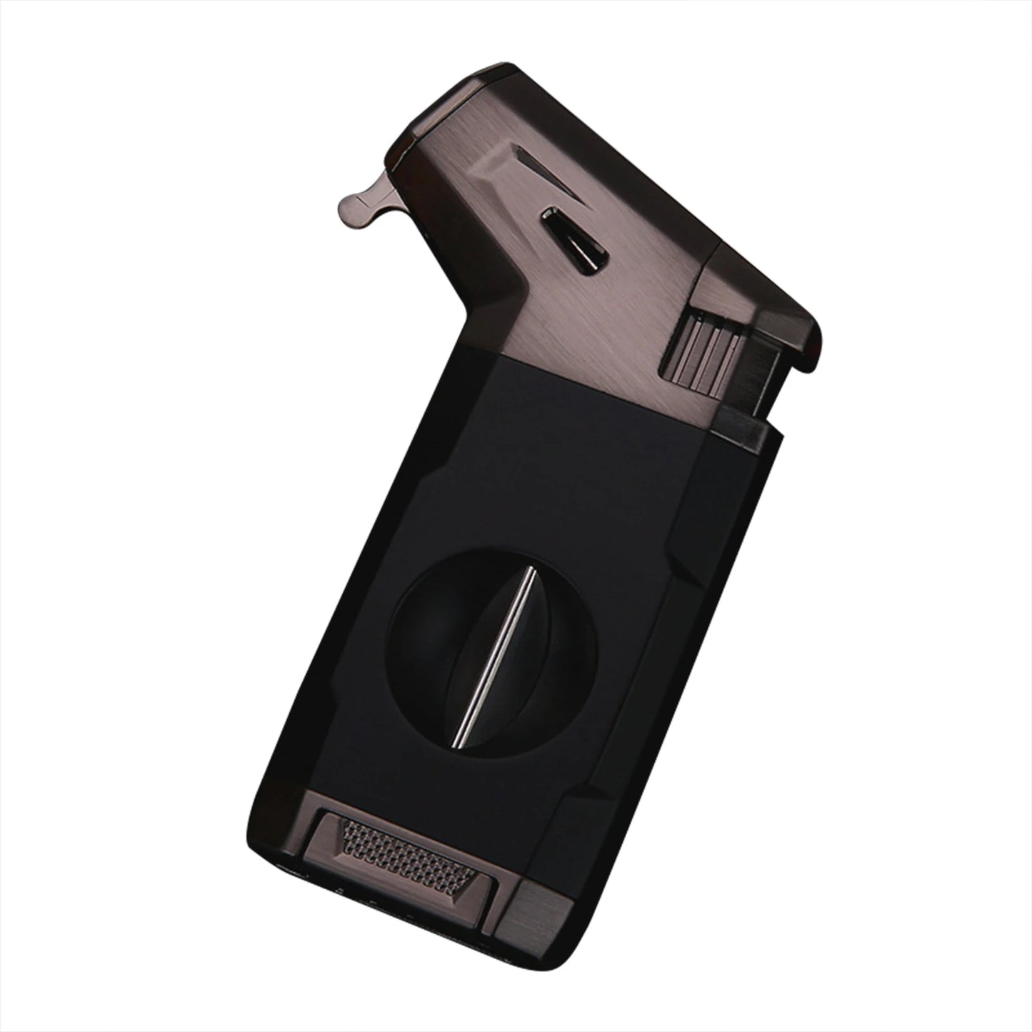 Wood Grain Torches Lighter with V-Cutter All Purpose Cool Refillable Lighters for Men Adults Teens