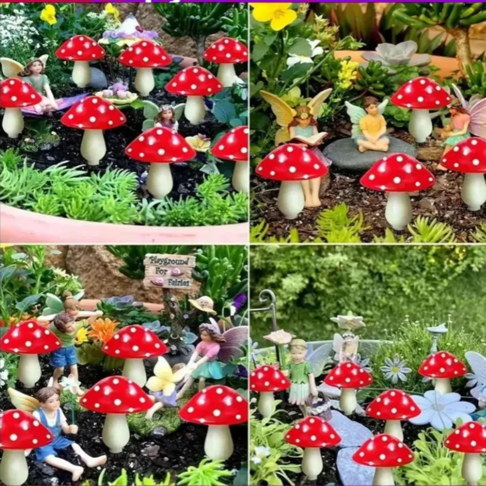 8-Piece LED Garden Mushroom Lights, Solar-Powered Outdoor Landscape Lights, Lawn & Garden Pathway Decorative Lights