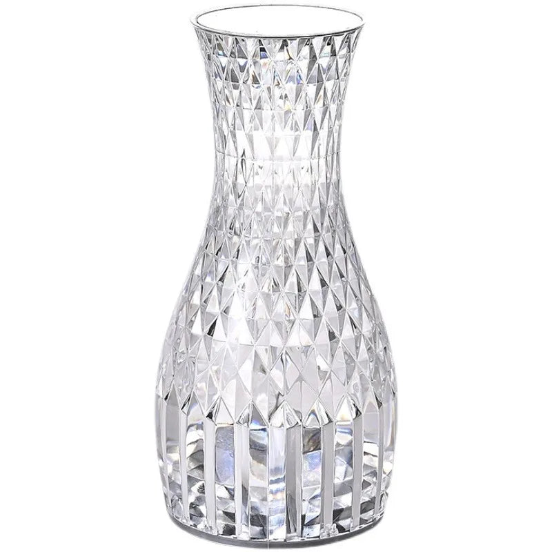 Crystal rechargeable vase table lamp, bedroom bedside lamp, creative diamond night light, dimmable bedside table ambient light