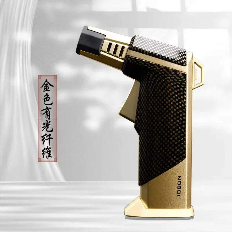 New JOBON Strong Blue Flame Spray Gun Inflatable Lighter Fire Lock Anti Slip Base Gas Lighter Outdoor BBQ Kitchen Cigar Lighters